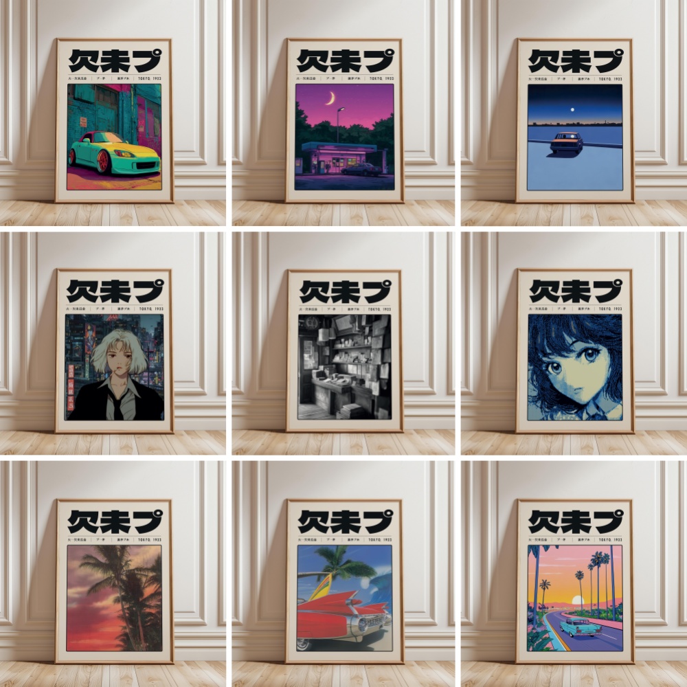 Japanese Lifestyle Culture - Poster Cetak Kanvas Budaya Indie Y2K