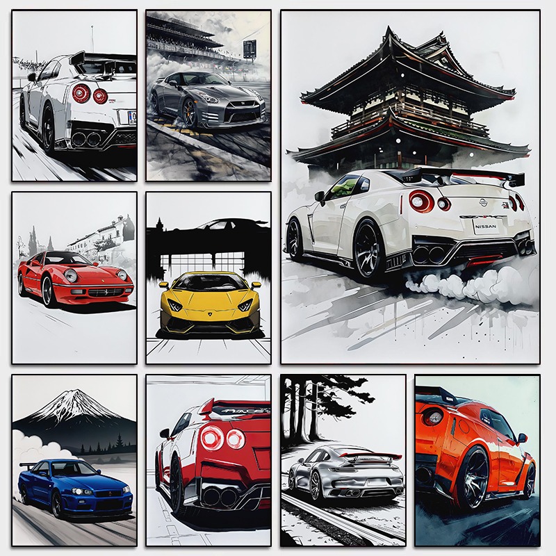 Poster Seni Dinding Supercar G - Japanese Car Lifestyle ulasan dan harga